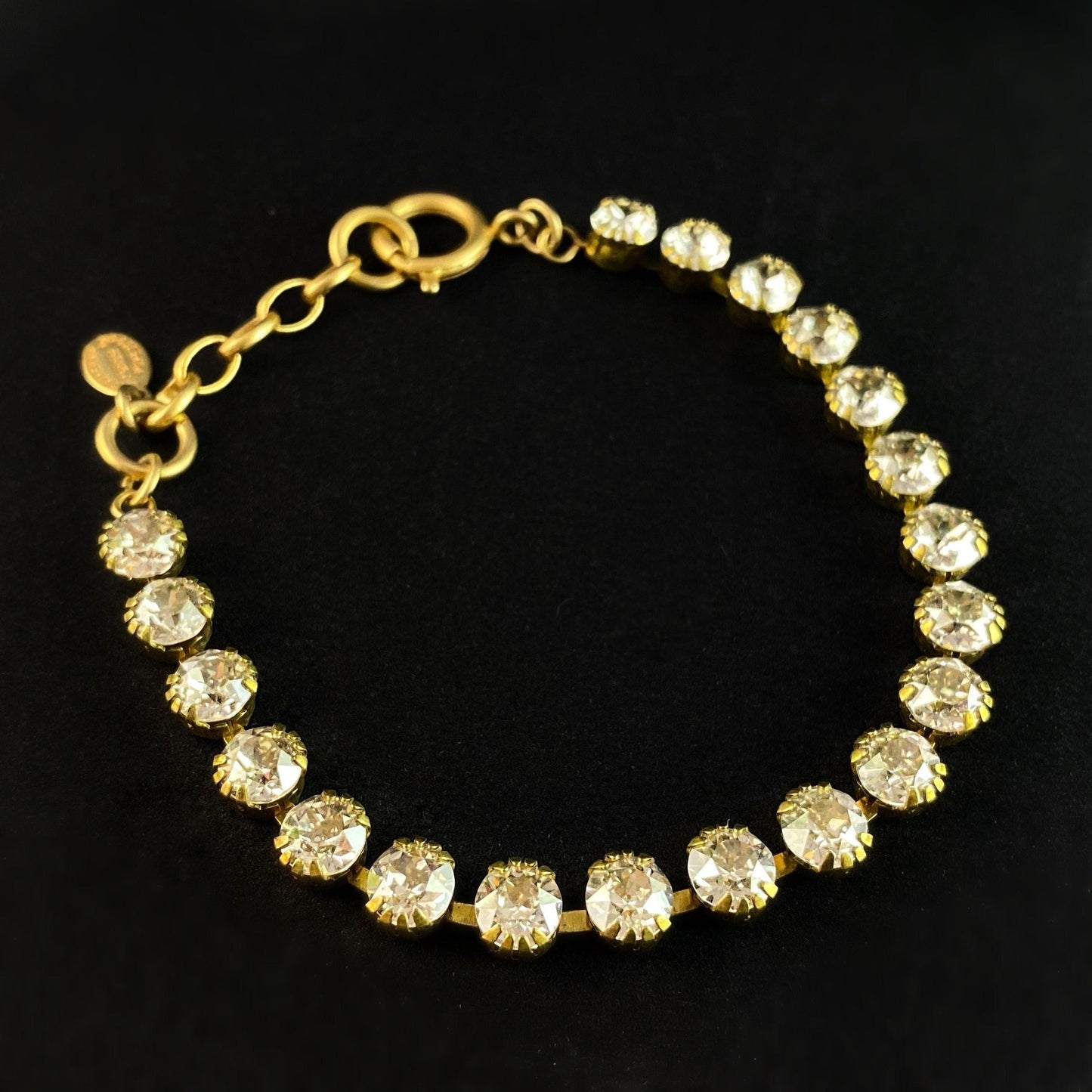 Round Cut Swarovski Crystal Bracelet, Clear - La Vie Parisienne by Catherine Popesco