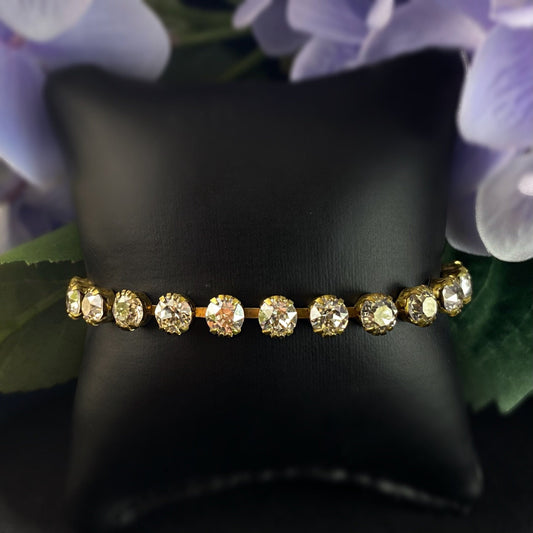 Round Cut Swarovski Crystal Bracelet, Clear - La Vie Parisienne by Catherine Popesco