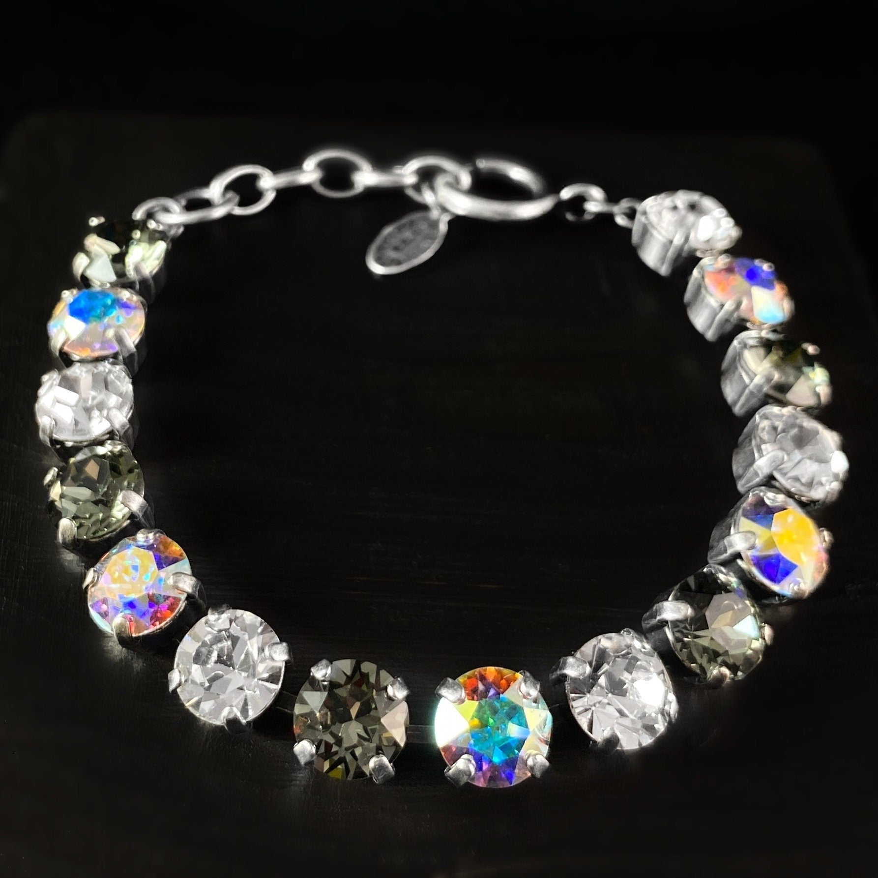 Round Cut Swarovski Crystal Bracelet, Multicolor - La Vie Parisienne by Catherine Popesco