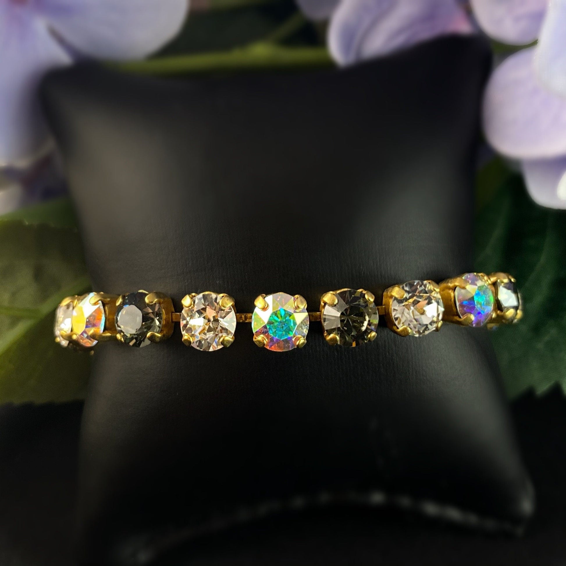 Round Cut Swarovski Crystal Bracelet, Multicolor - La Vie Parisienne by Catherine Popesco