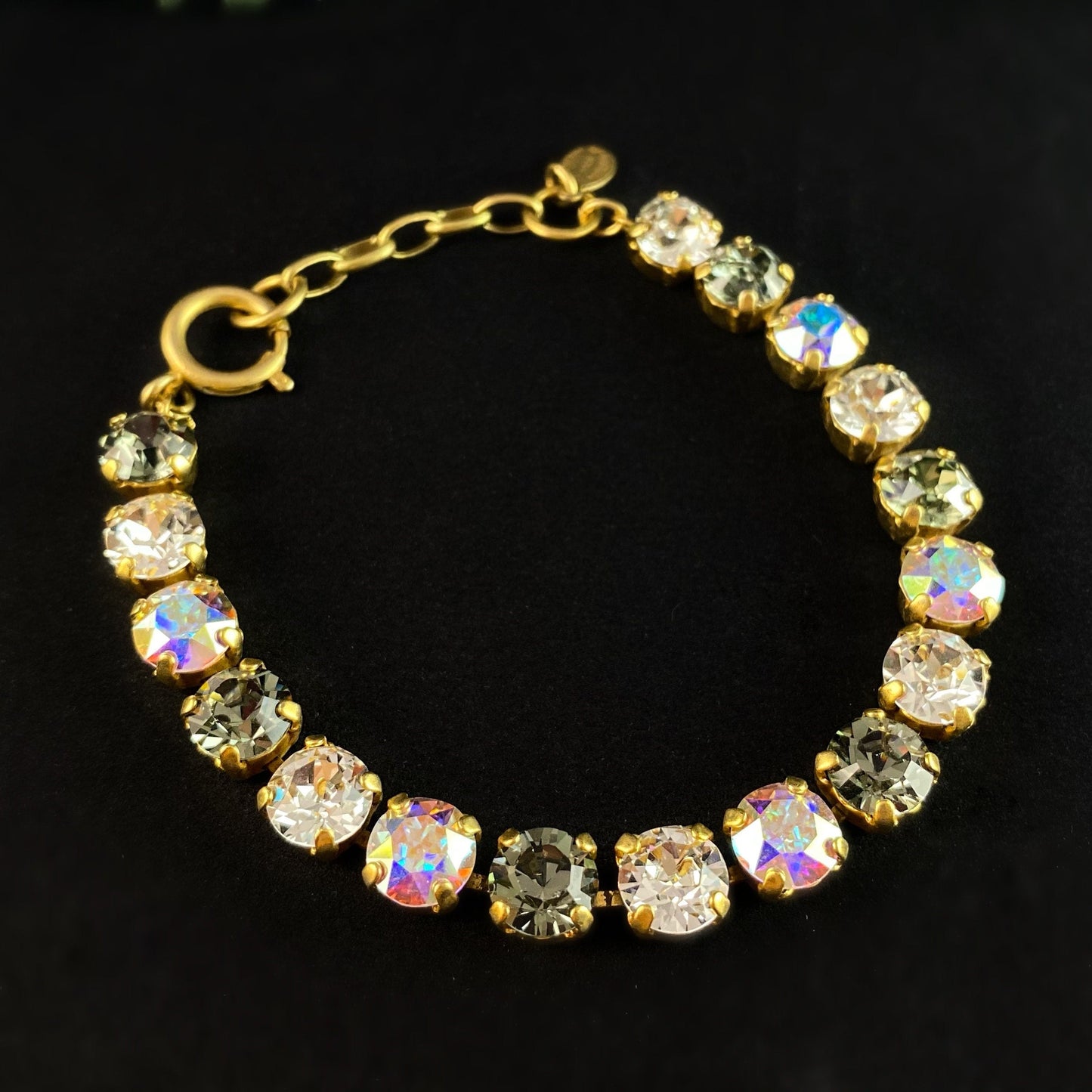 Round Cut Swarovski Crystal Bracelet, Multicolor - La Vie Parisienne by Catherine Popesco