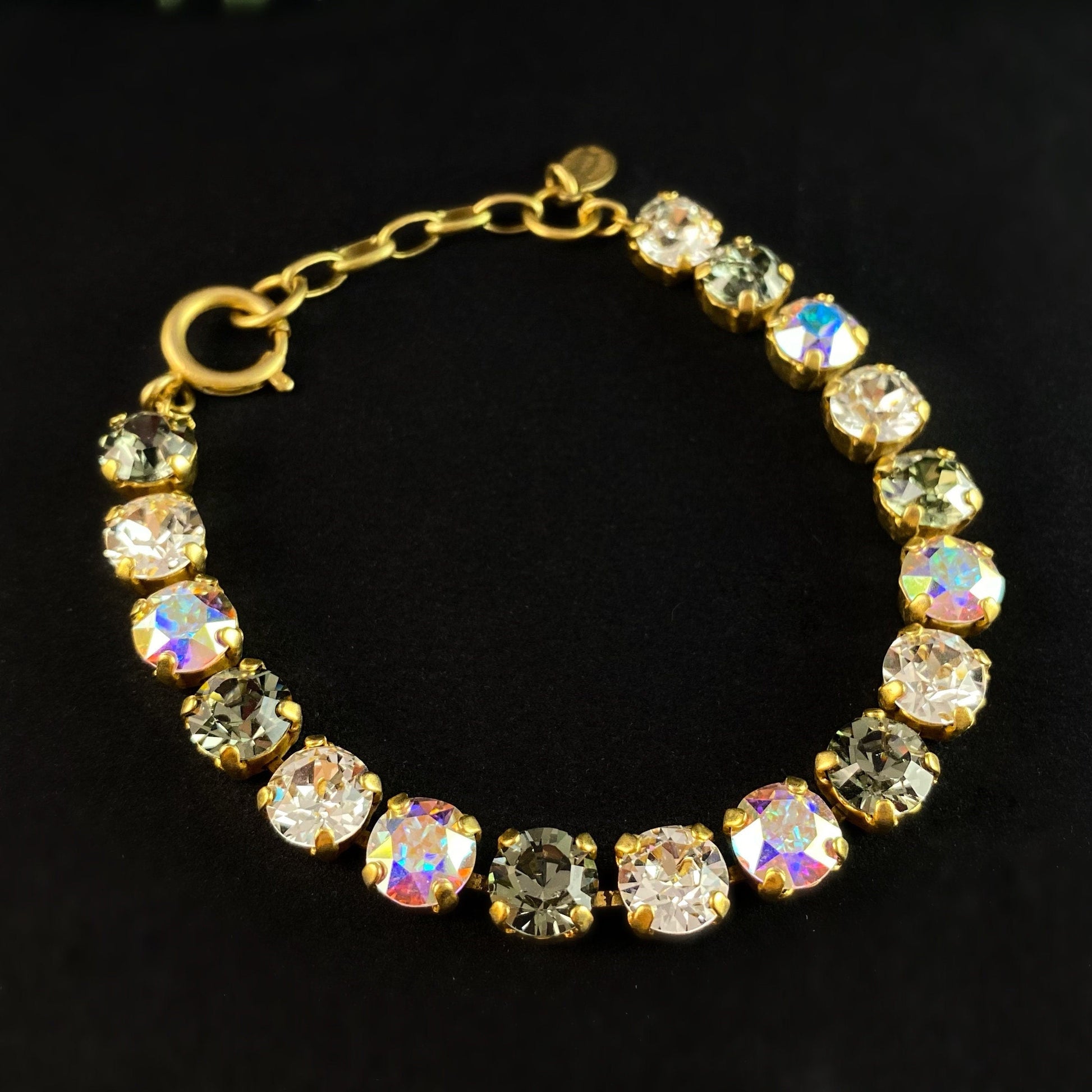 Round Cut Swarovski Crystal Bracelet, Multicolor - La Vie Parisienne by Catherine Popesco