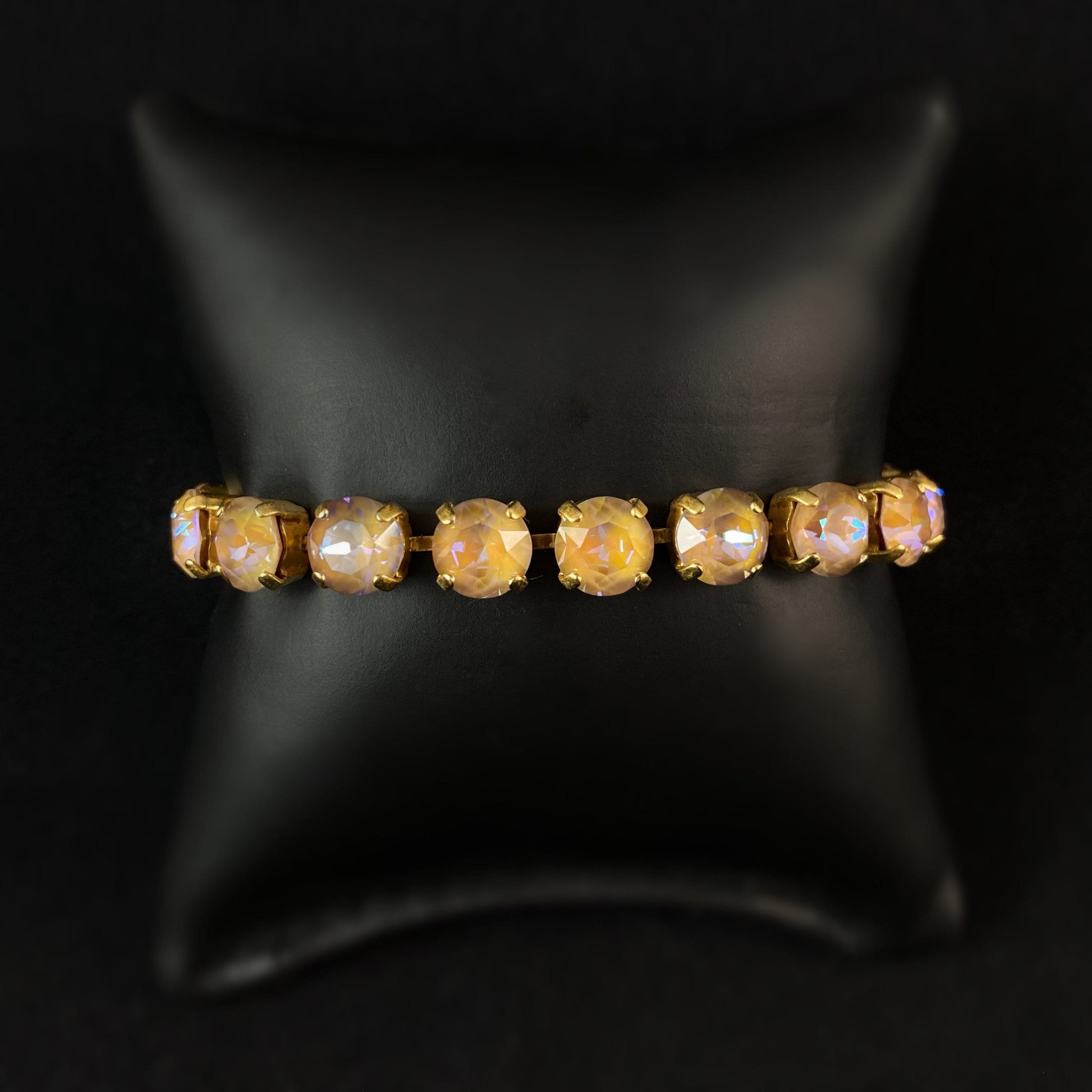 Round Cut Swarovski Crystal Bracelet, Orange/Purple - La Vie Parisienne by Catherine Popesco