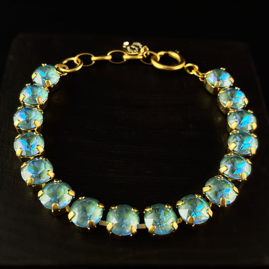 Round Cut Swarovski Crystal Bracelet, Seafoam - La Vie Parisienne by Catherine Popesco