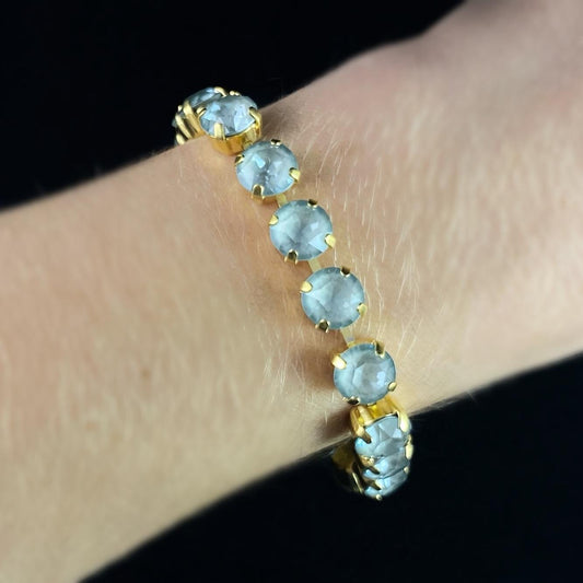 Round Cut Swarovski Crystal Bracelet, Smokey - La Vie Parisienne by Catherine Popesco