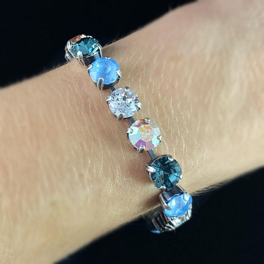 Round Cut Swarovski Crystal Bracelet, Winter Hues - La Vie Parisienne by Catherine Popesco