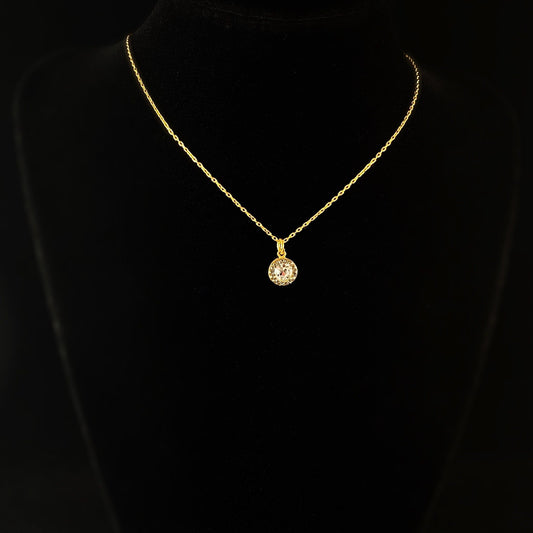 Round Cut Swarovski Crystal Pendant Necklace, Clear - La Vie Parisienne by Catherine Popesco