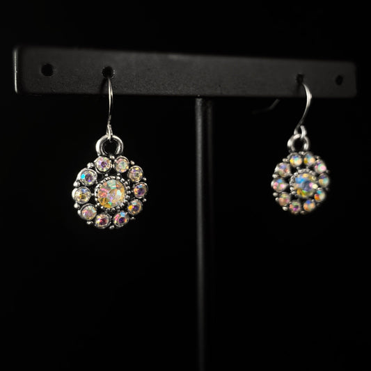 Round Iridescent Swarovski Crystal Earrings - VBC