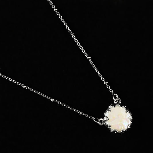 Round Pearl Pendant Adjustable Satellite Chain Necklace