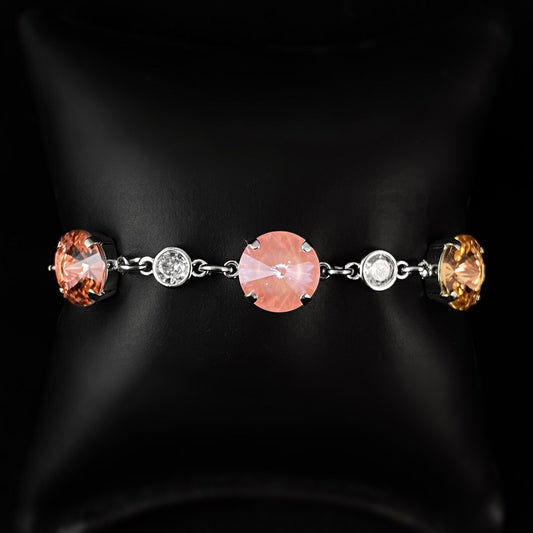Round Swarovski Crystal Statement Bracelet, Pink Dream - VBC