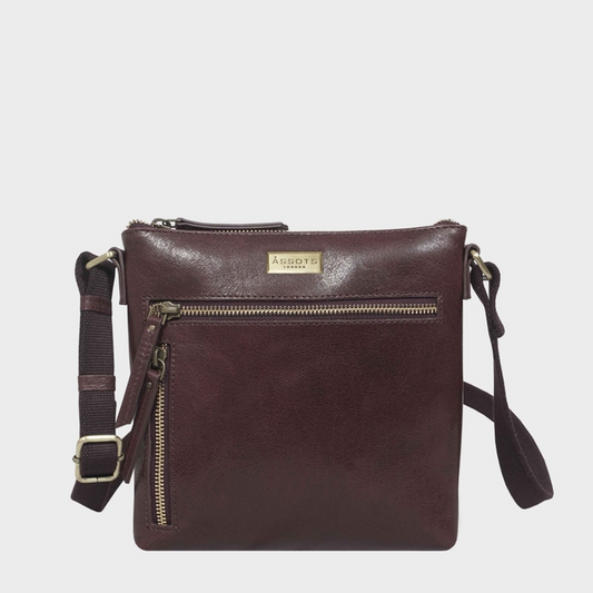 Rue Plum Waxy Vegetable Tanned Real Leather Crossbody Bag