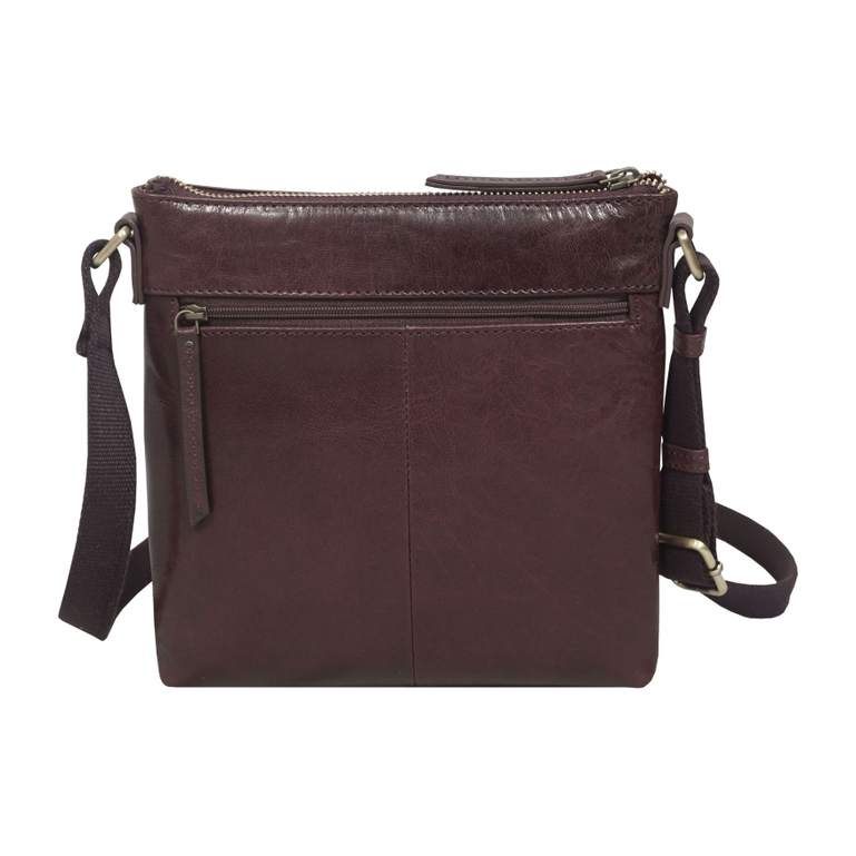 Rue Plum Waxy Vegetable Tanned Real Leather Crossbody Bag