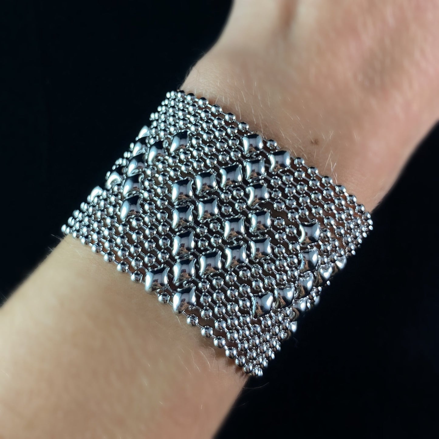SG Liquid Metal Bracelet - 1.5 inch Wide Silver