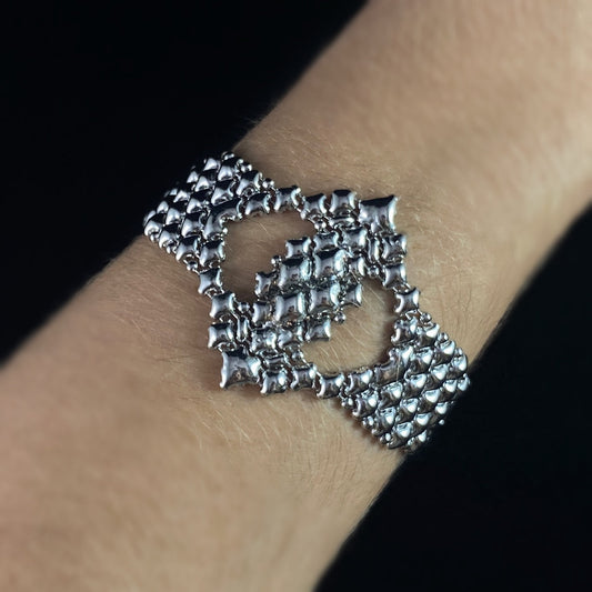 SG Liquid Metal Bracelet - 1.5 inch Wide Silver with Cutout