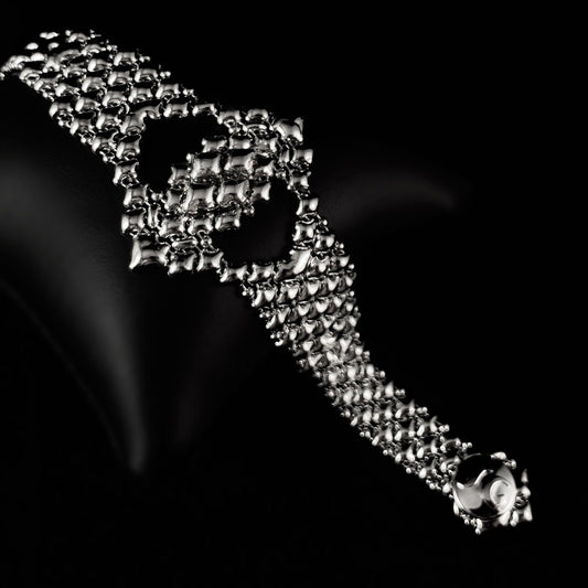 SG Liquid Metal Bracelet - 1.5 inch Wide Silver with Cutout