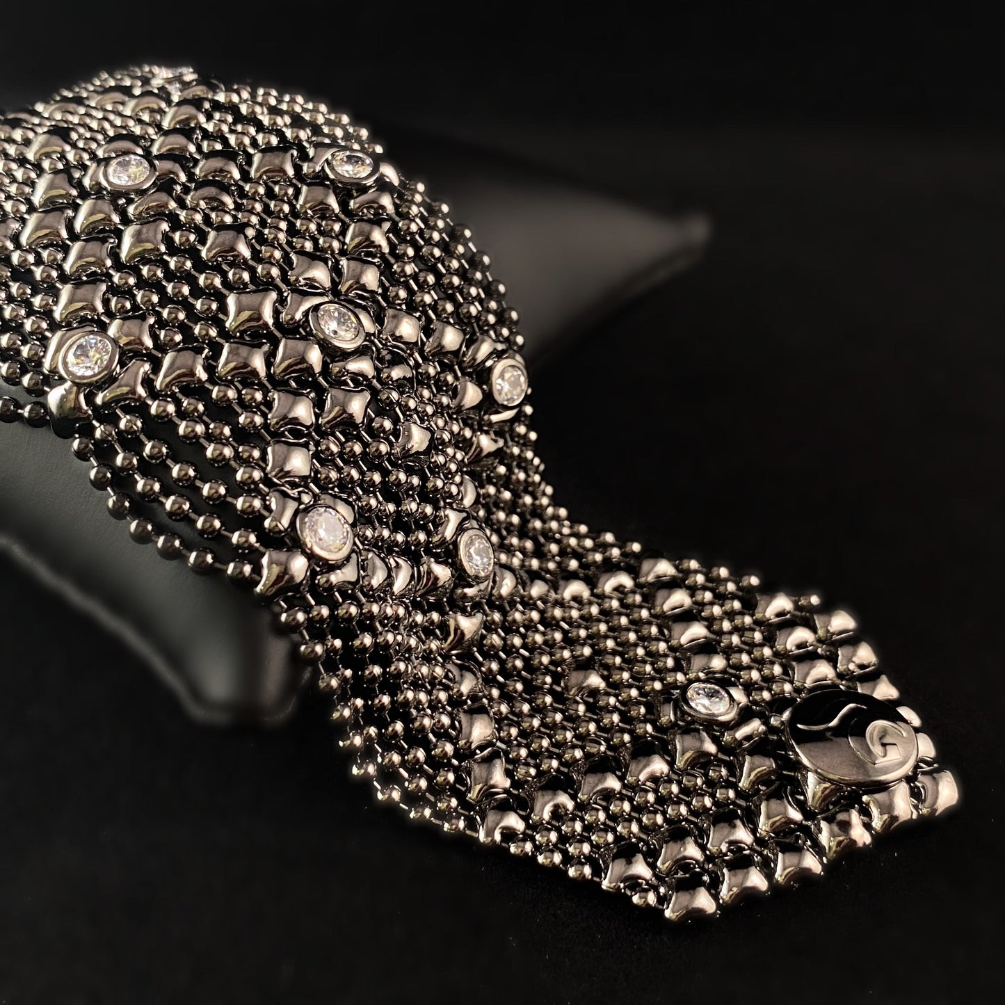 SG Liquid Metal Bracelet - 1.75 inch Wide Gunmetal/Black