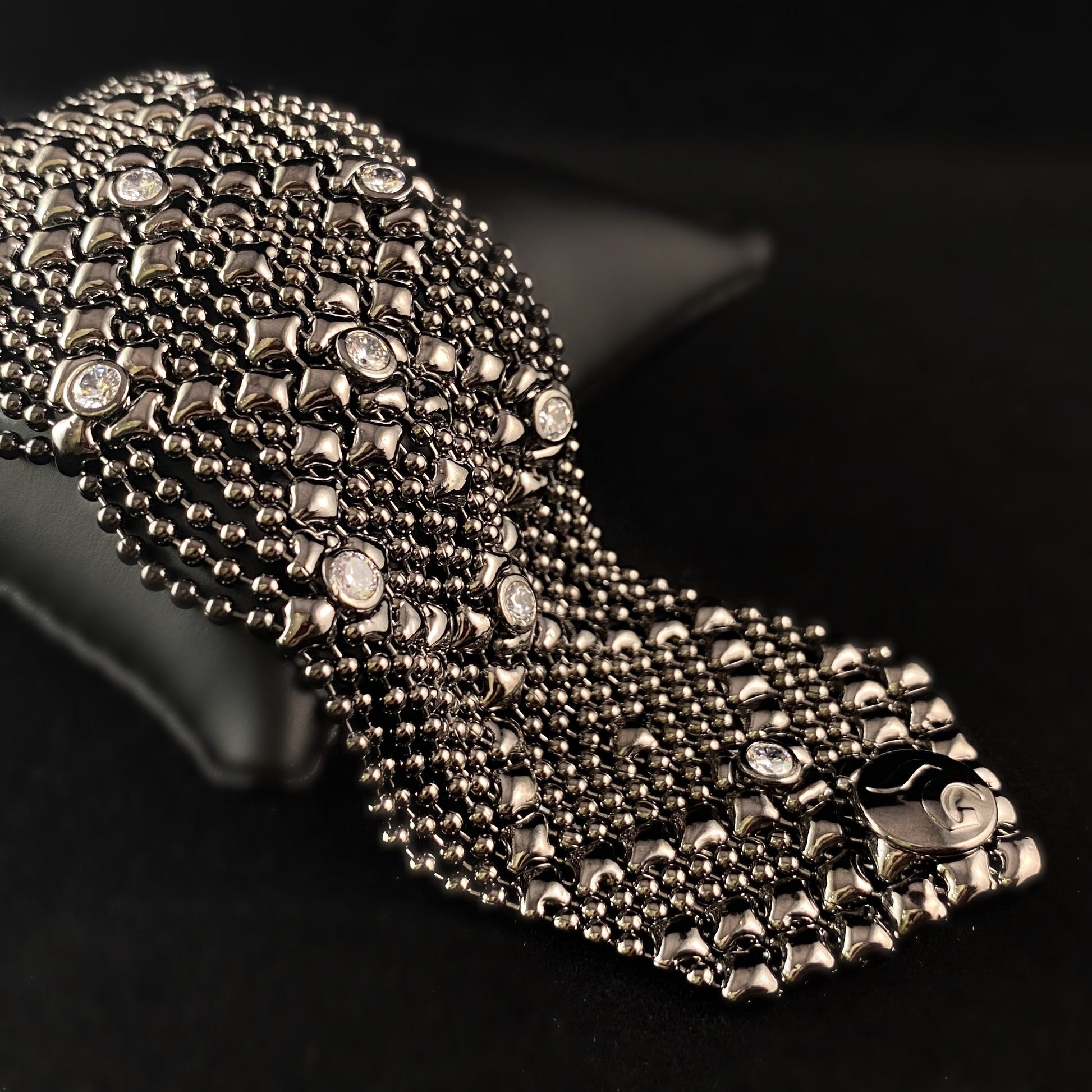 SG Liquid Metal Bracelet - 1.75 inch Wide Gunmetal/Black