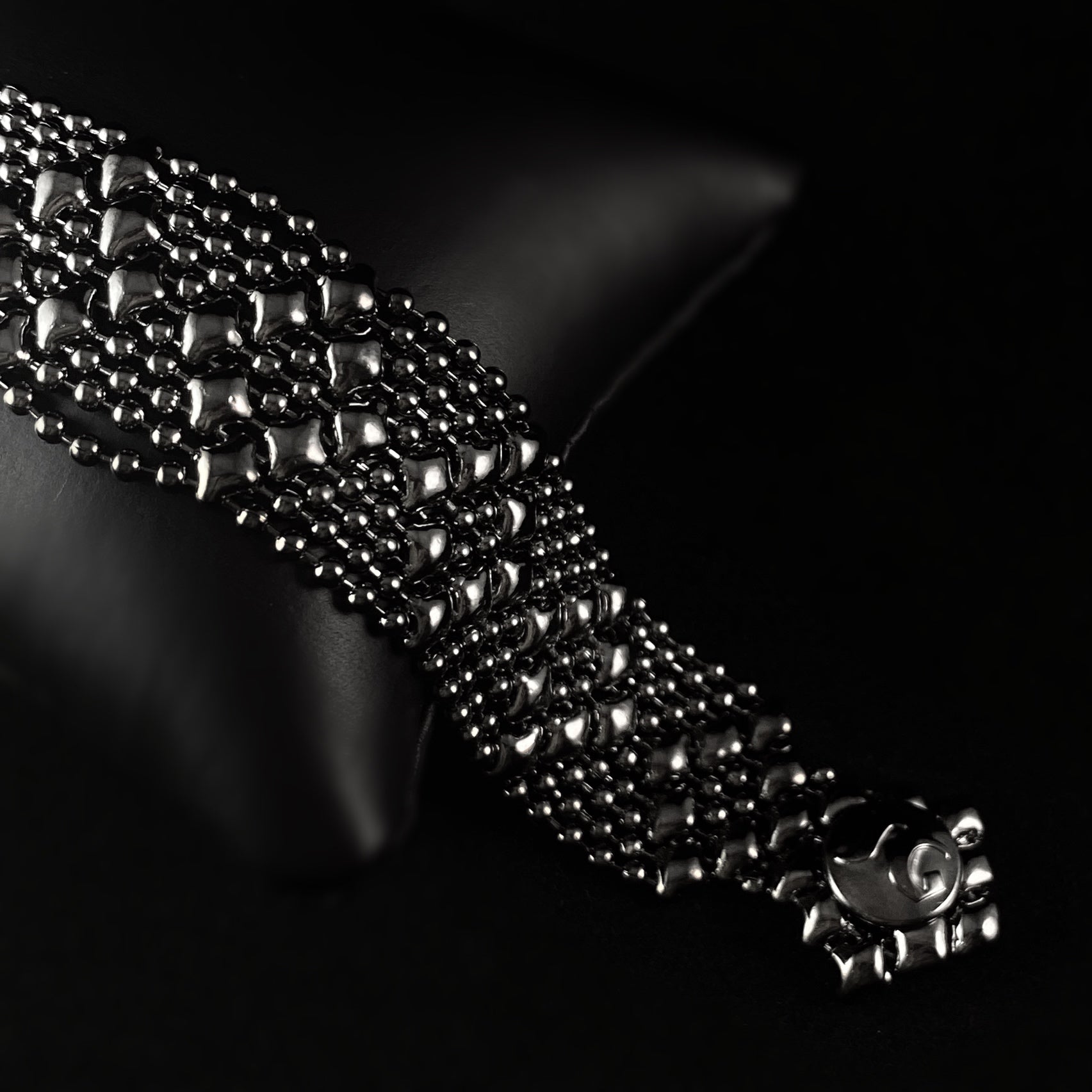SG Liquid Metal Bracelet - 1 inch Wide Gunmetal/Black
