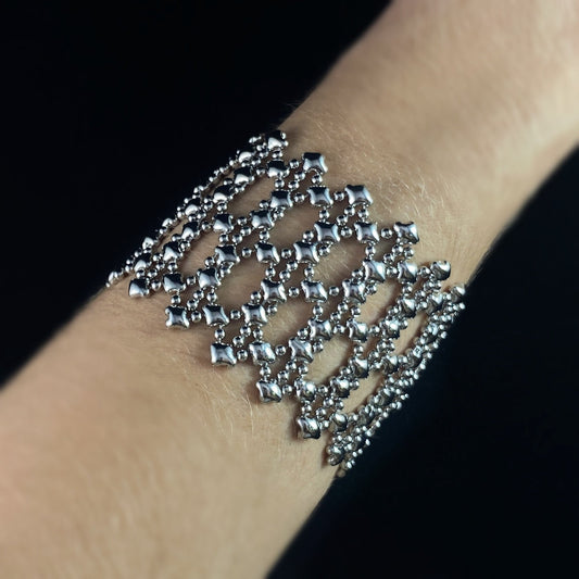 SG Liquid Metal Bracelet - 2 inch Wide Silver with Cutout