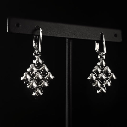 SG Liquid Metal Earrings - Silver Diamond
