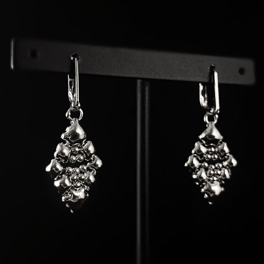 SG Liquid Metal Earrings - Silver Diamond