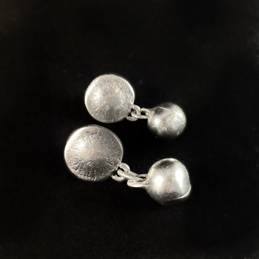 Silver Ball Earrings, Handmade, Nickel Free