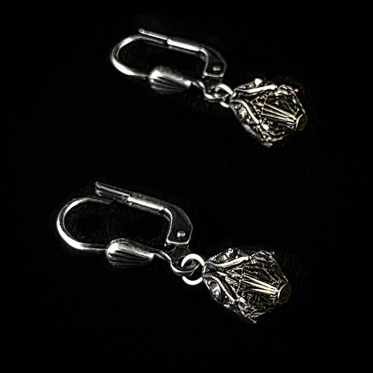 Silver Blossom Drop Earrings with Clear Swarovski Crystals - La Vie Parisienne by Catherine Popesco