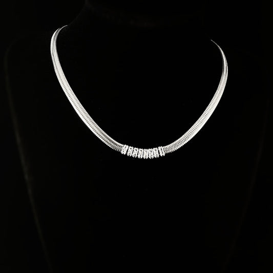 Silver Diamond Snake Chain Necklace - 3Souls