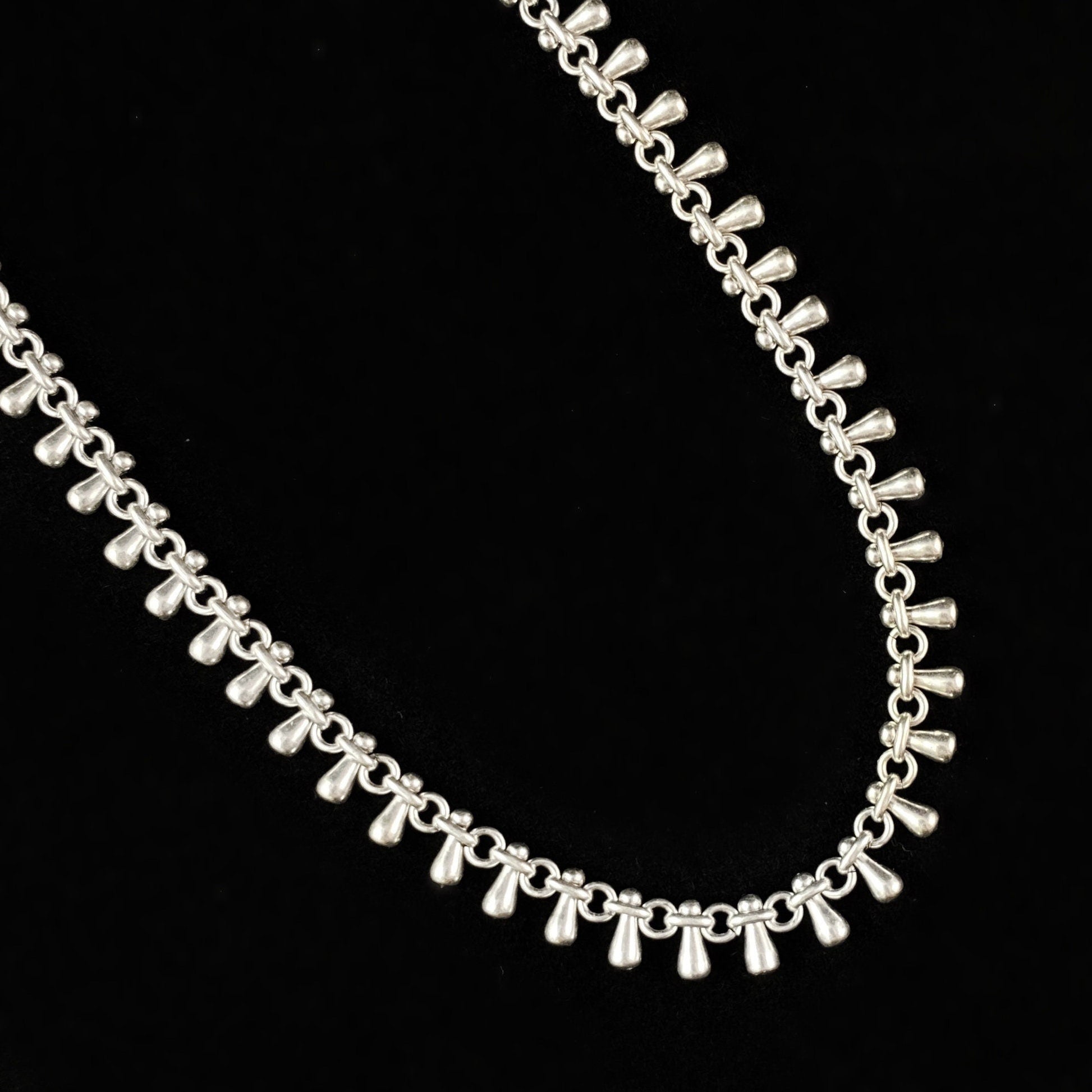 Silver Fringe Chain Statement Necklace - La Vie Parisienne by Catherine Popesco