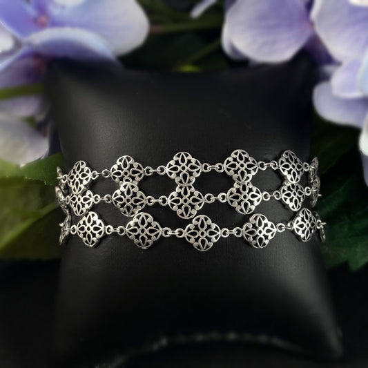 Silver Multi Strand Bracelet - La Vie Parisienne by Catherine Popesco