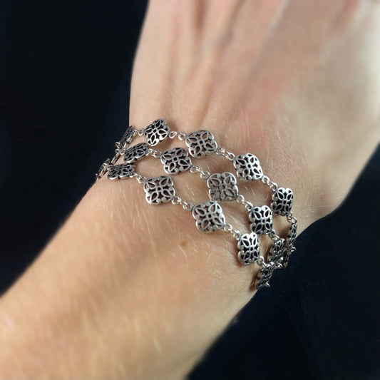 Silver Multi Strand Bracelet - La Vie Parisienne by Catherine Popesco