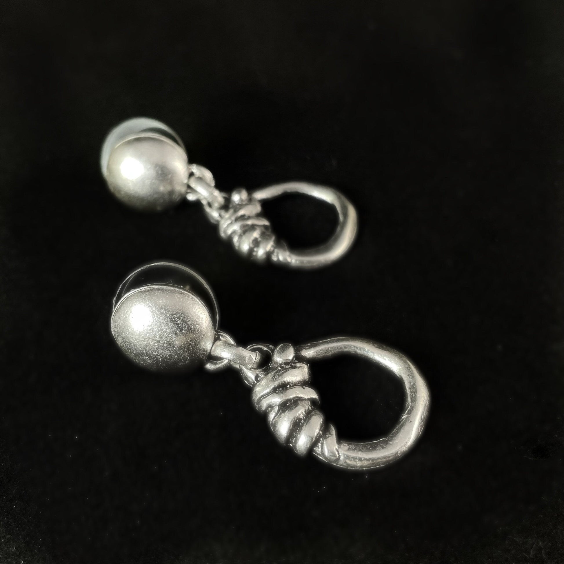 Silver Oval Drop Earrings, Handmade, Nickel Free