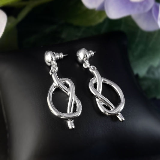 Silver Pretzel Earrings - Handmade Nickel Free Ulla Jewelry