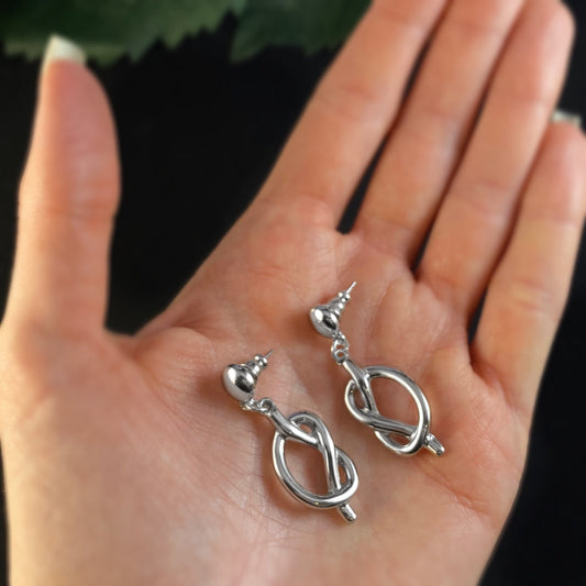 Silver Pretzel Earrings - Handmade Nickel Free Ulla Jewelry