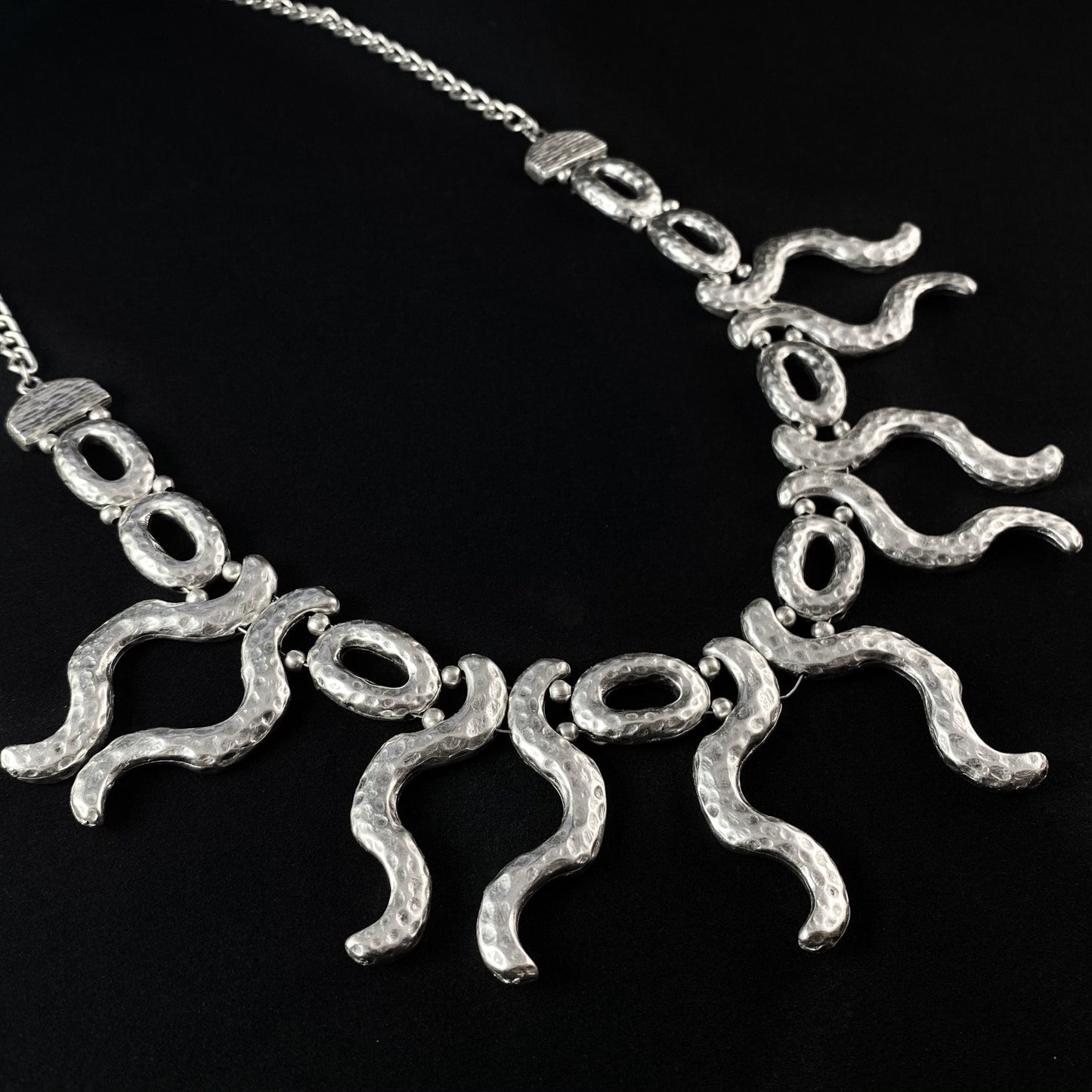 Silver Statement Necklace, Handmade, Nickel Free