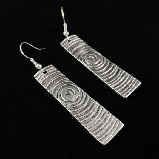 Silver Swirl Design Earrings, Handmade, Nickel Free - Elegant Minimalist Jewelry for Women