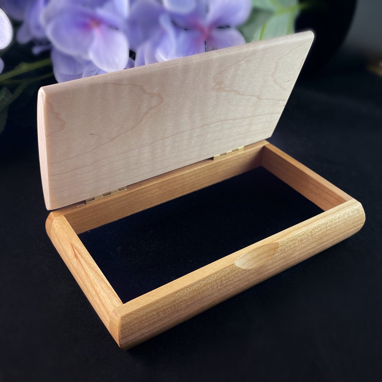 Sisters by Birth Quote Box, Handmade Wooden Box with Curly Maple and Cherry, made in USA