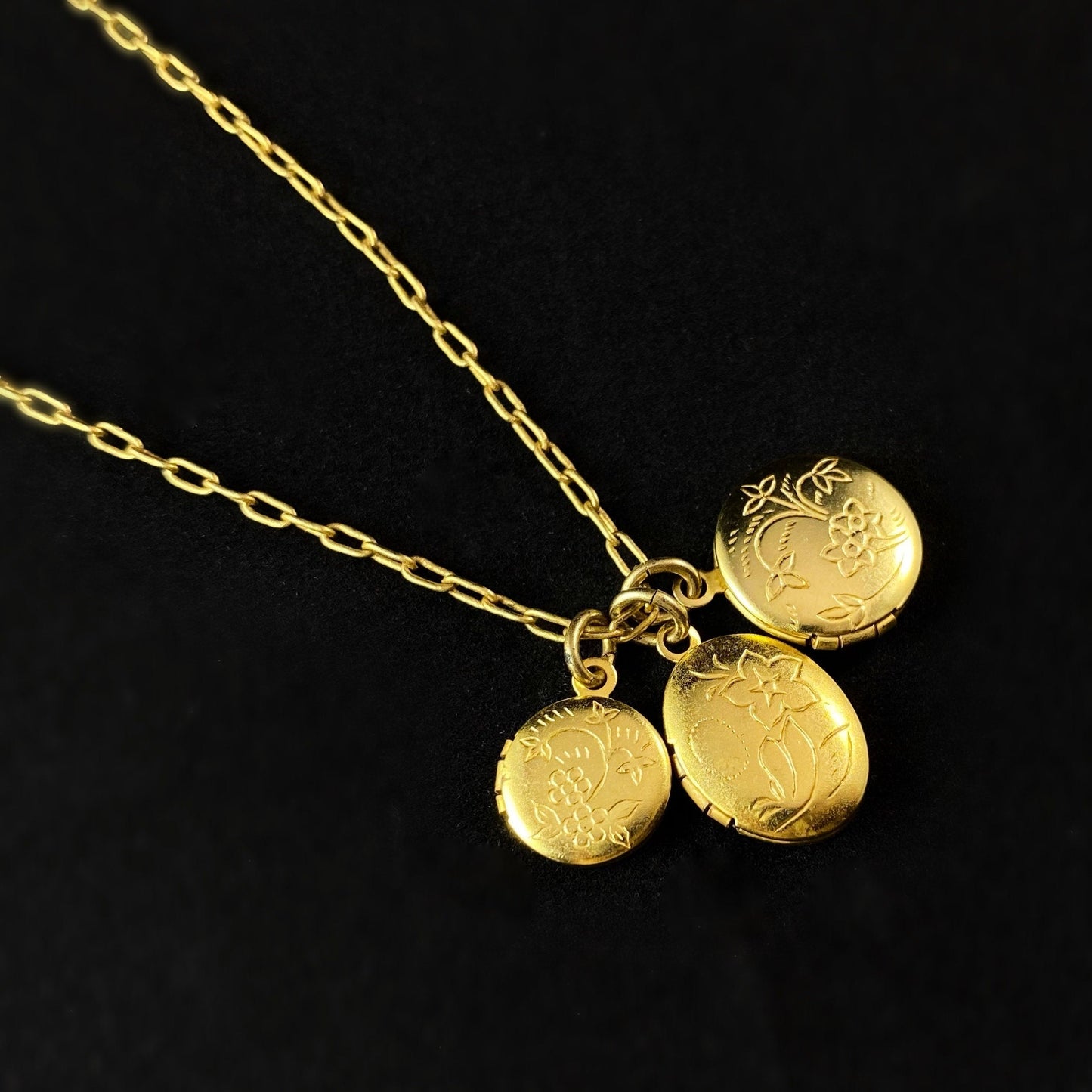 Small Gold Locket Necklace - La Vie Parisienne by Catherine Popesco