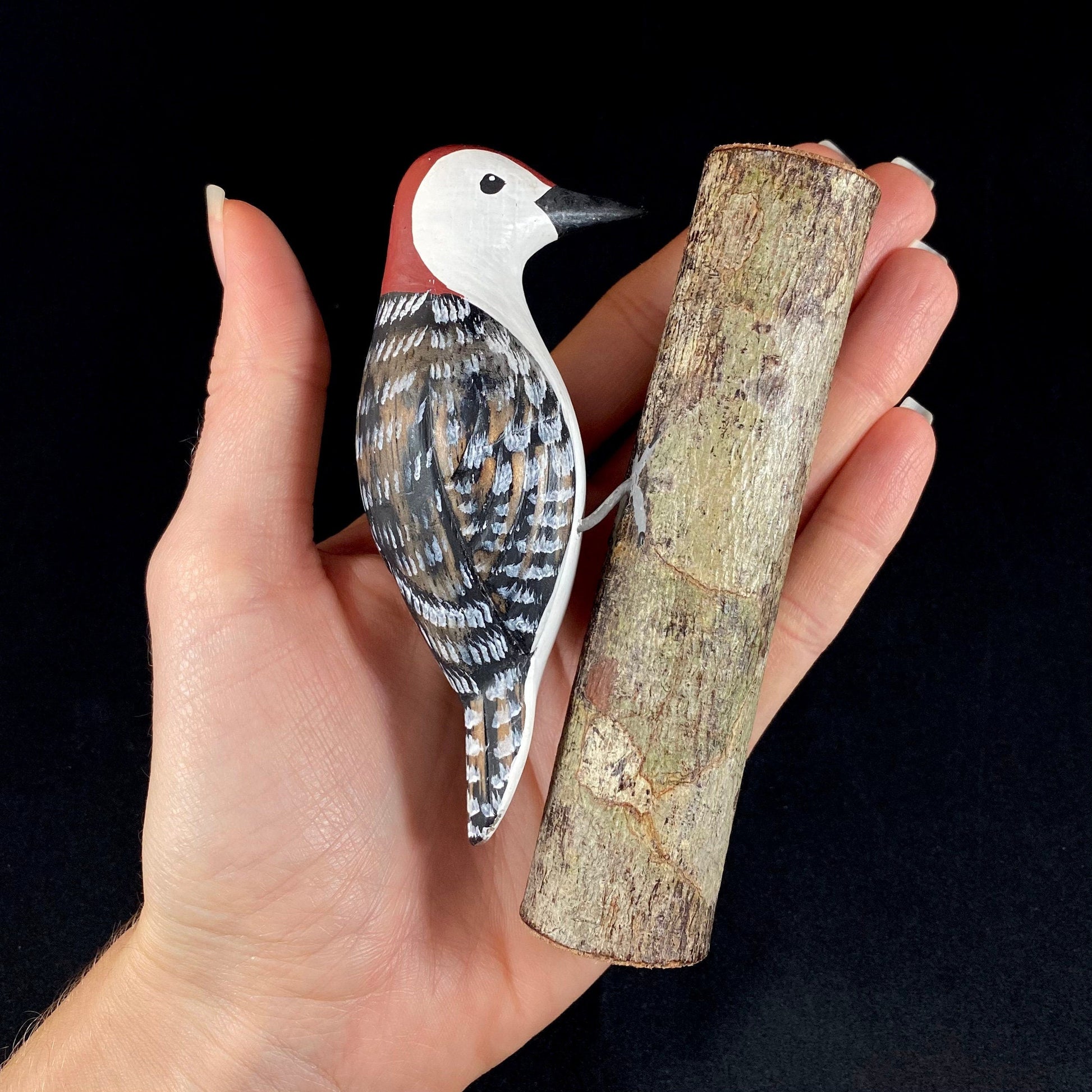 Handmade, Hand-painted Wooden Red Bellied Woodpecker