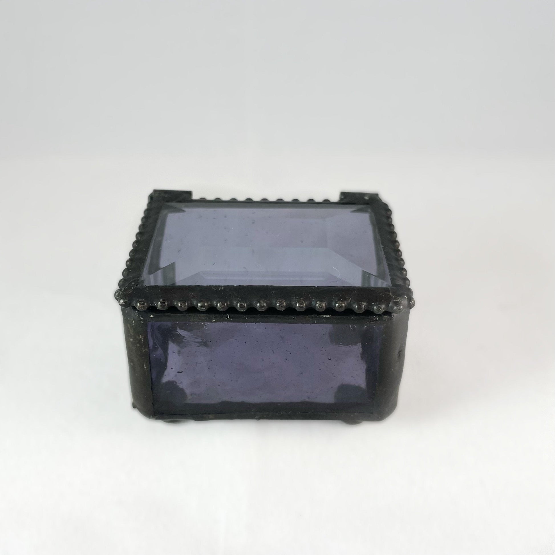 Small Purple Stained Glass Decorative Keepsake Jewelry Box