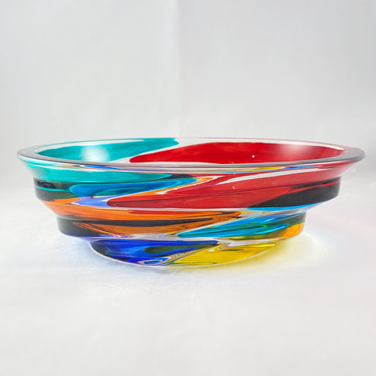 Small Venetian Glass Bowl/Dish - Handmade in Italy, Colorful Murano Glass Bowl