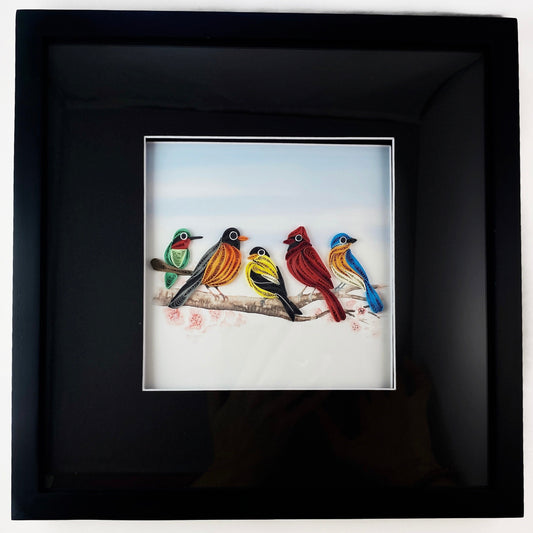 Songbirds - Framed Quilling Artwork