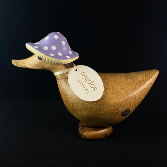 Sophia - Hand-carved and Hand-painted Bamboo Duck