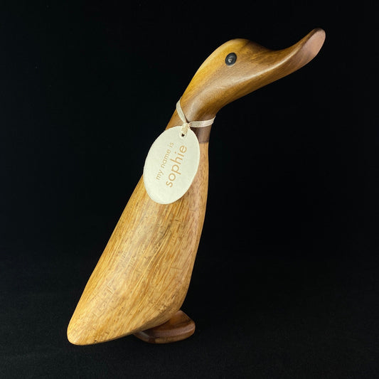 Sophie - Hand-carved and Hand-painted Bamboo Duck