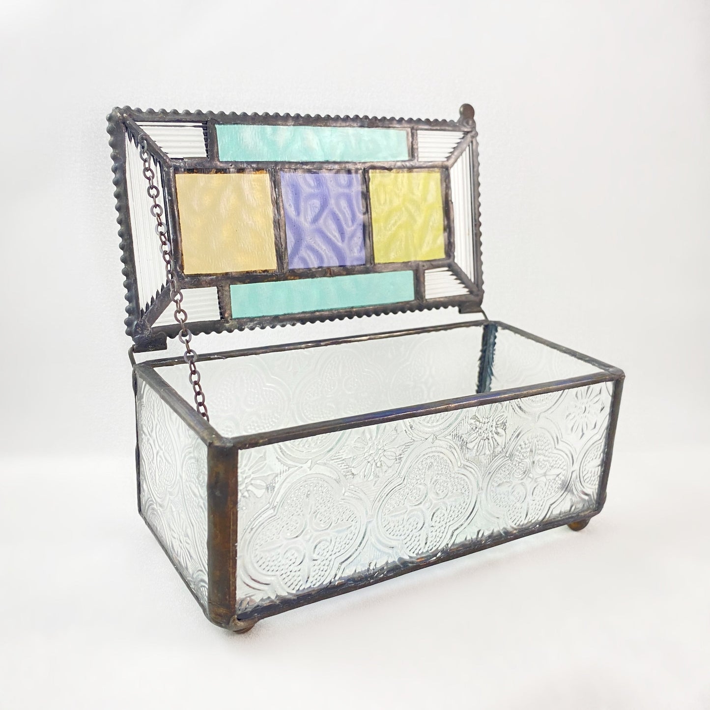 Stained Glass Jewelry Box - Jewelry Box with Lace Detailing