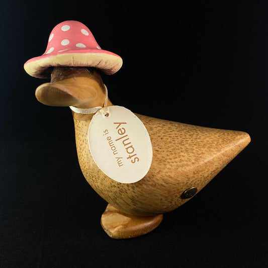 Stanley - Hand-carved and Hand-painted Bamboo Duck