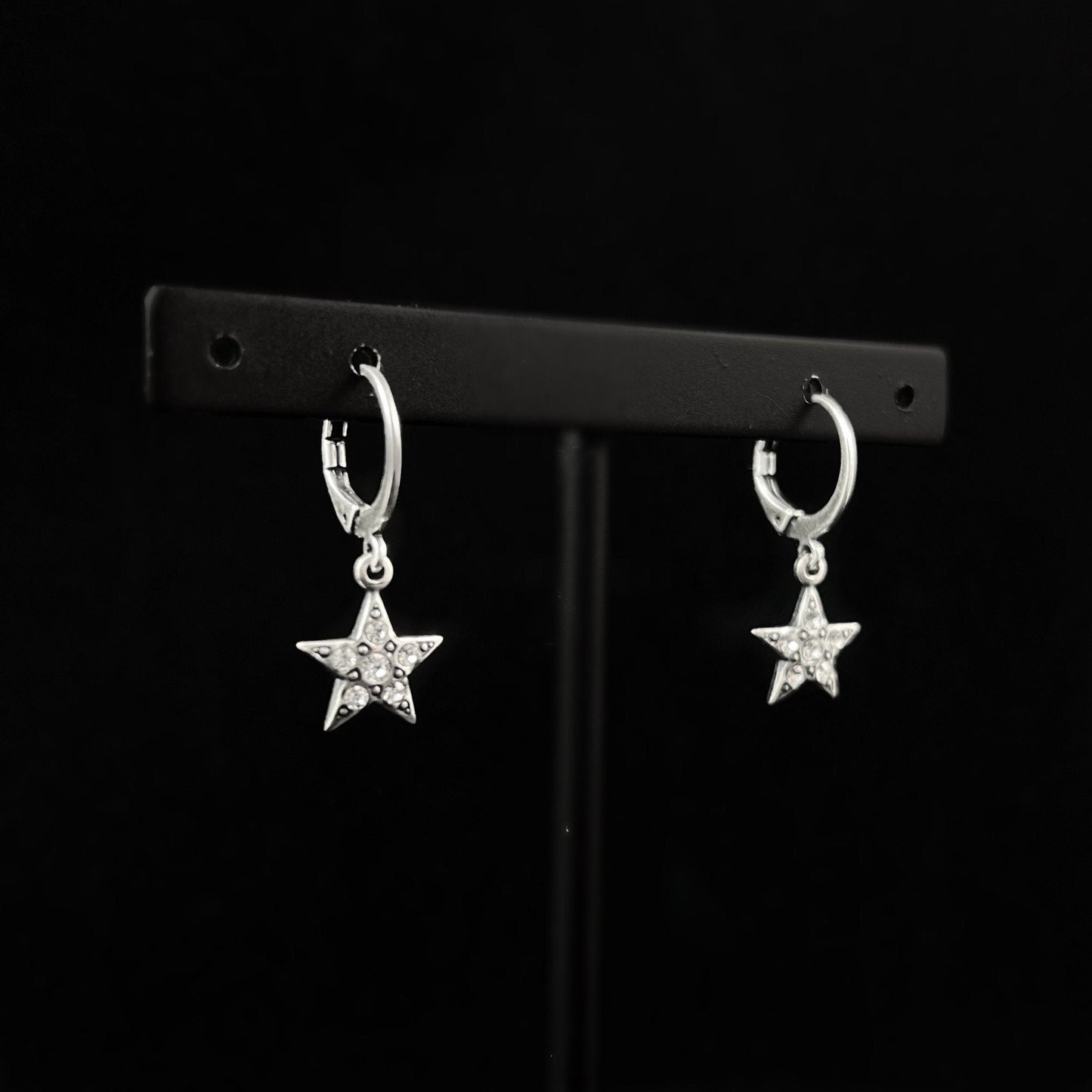 Star Swarovski Crystal Drop Earrings with Crystal Detailing- La Vie Parisienne by Catherine Popesco