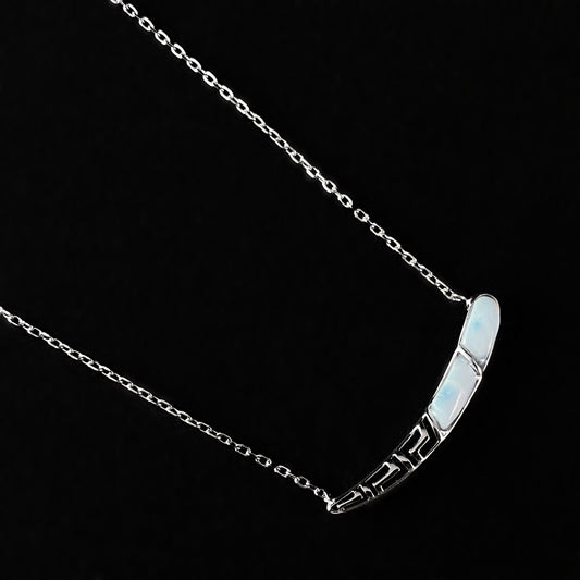 Sterling Silver Necklace with Natural Larimar Stones
