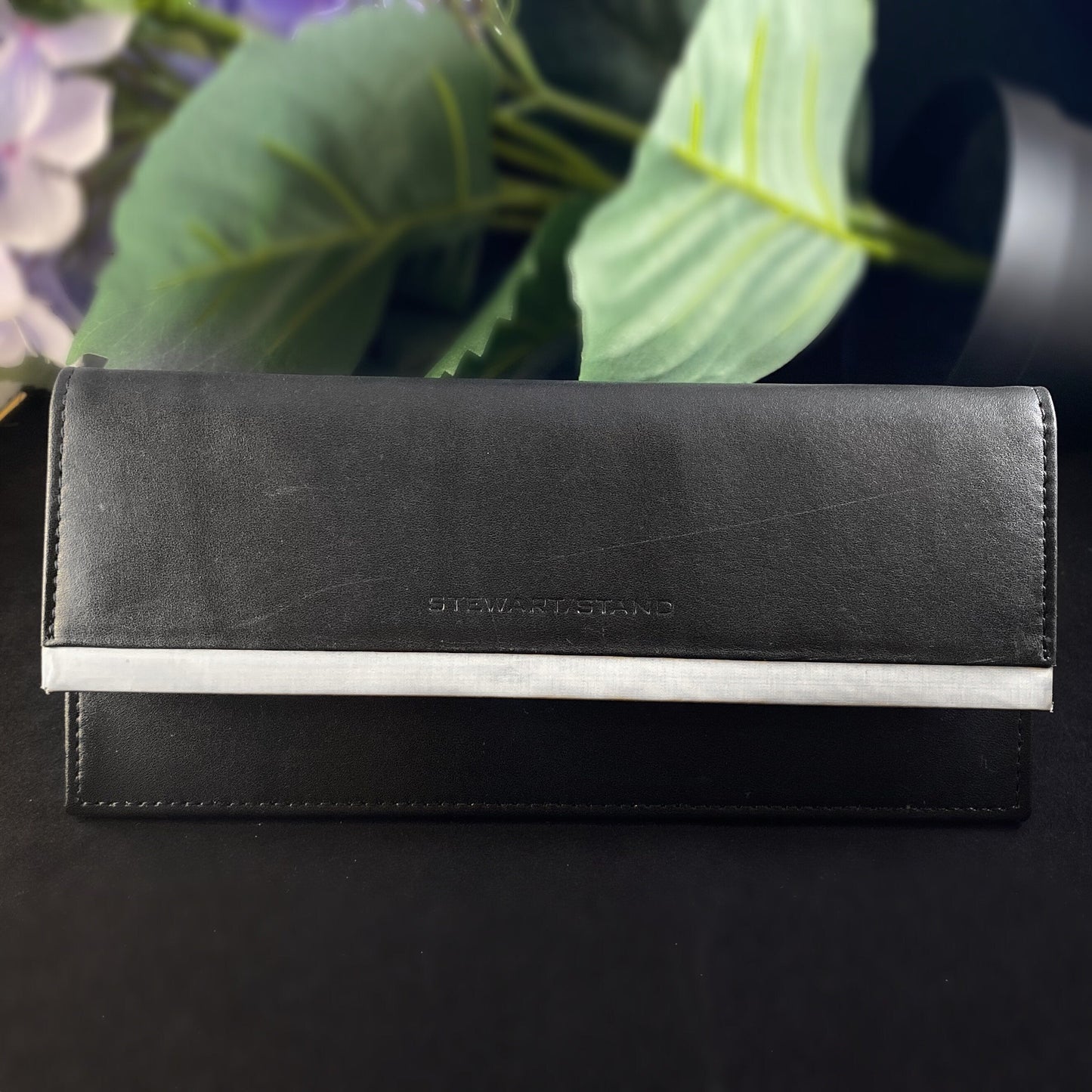 Stewart Stand Leather and Stainless Steel RFID Protection Long Slimline Clutch Wallet