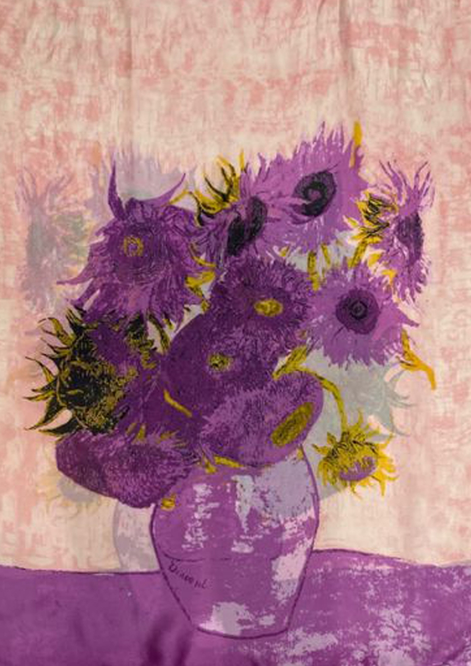 Van Gogh Sunflowers Silk Scarf, Purple